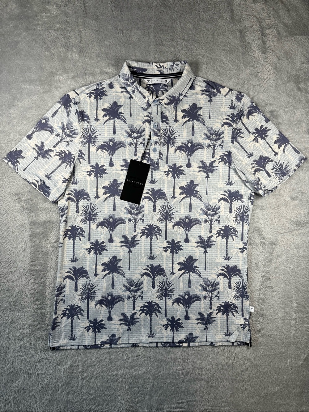 NWT 7 Diamonds Puerto Palm Tree Performance Polo Medium